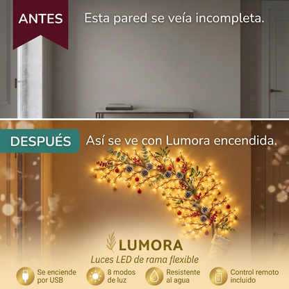 Enredadera de Luces Navideñas – LED Flexible, Luz Amarilla